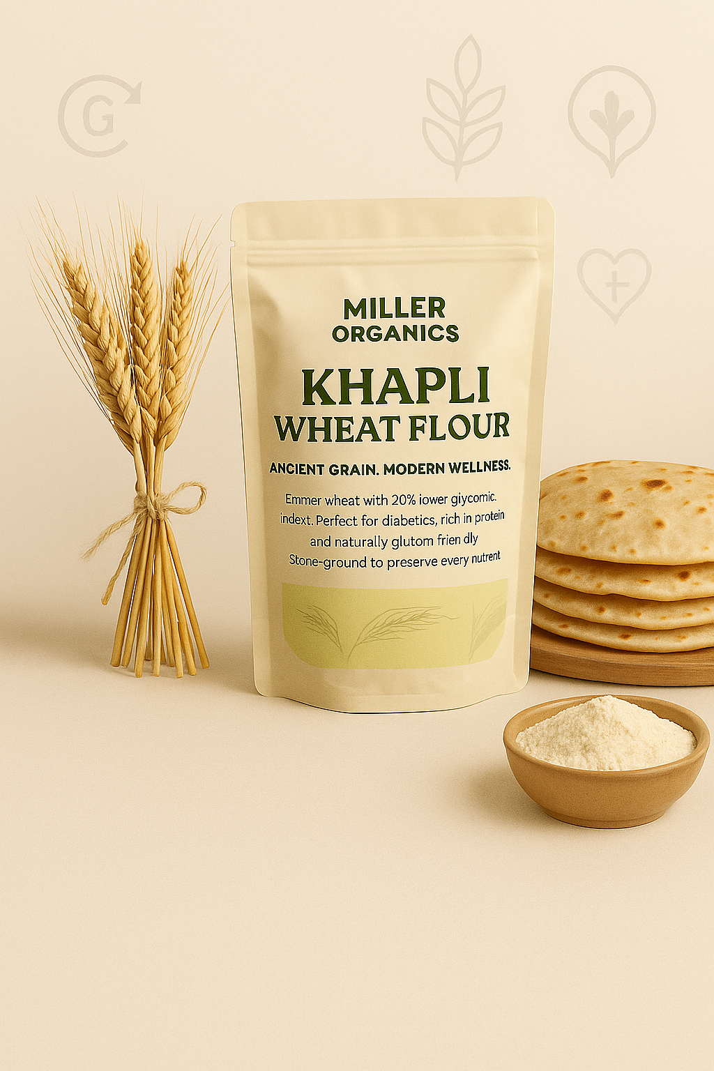 Khapli Wheat Flour (Emmer Wheat Flour) Atta Stone...